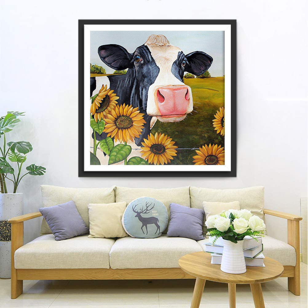 Cow and Sunflowers 5D DIY Diamond Painting