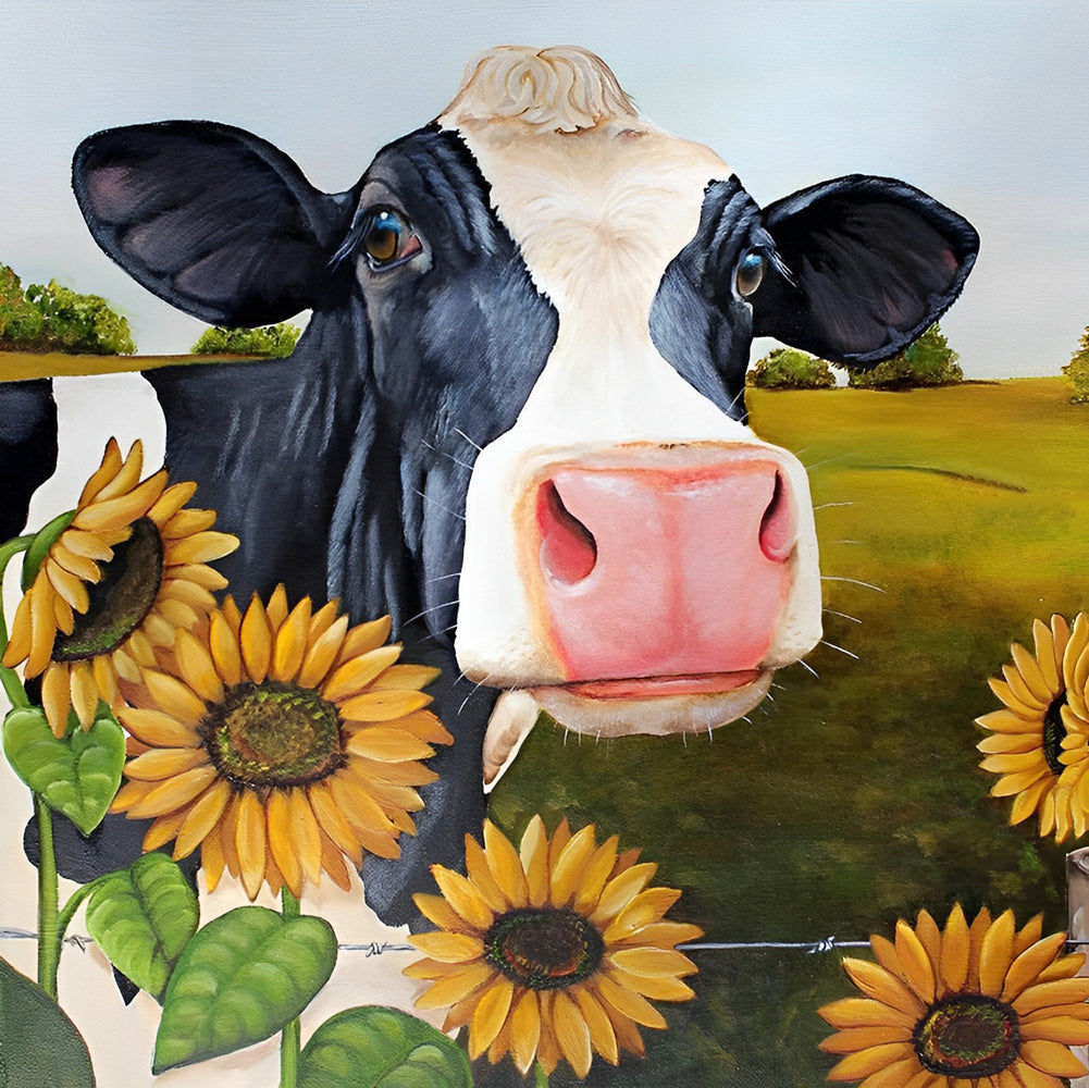 Cow and Sunflowers 5D DIY Diamond Painting