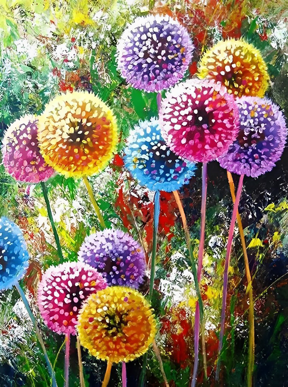 Colorful Dandelions Diamond Painting