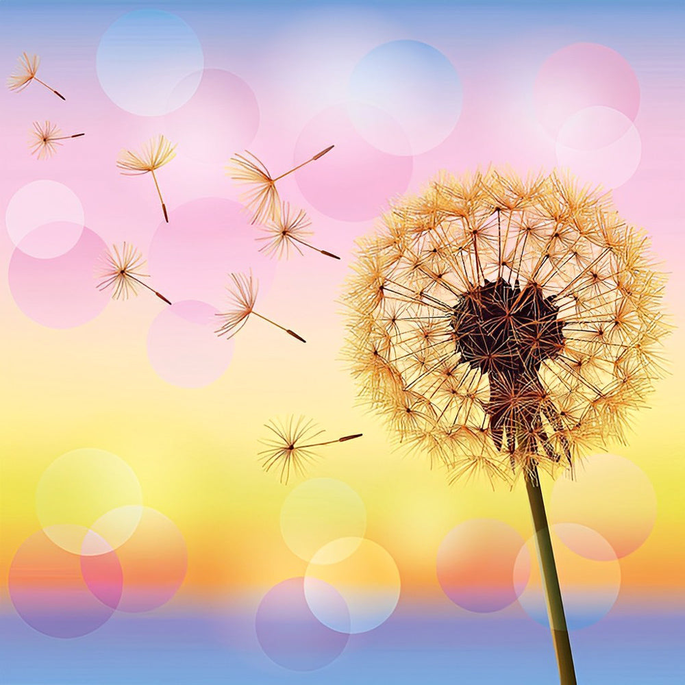 Dandelion with Yellow  Pappus Diamond Painting