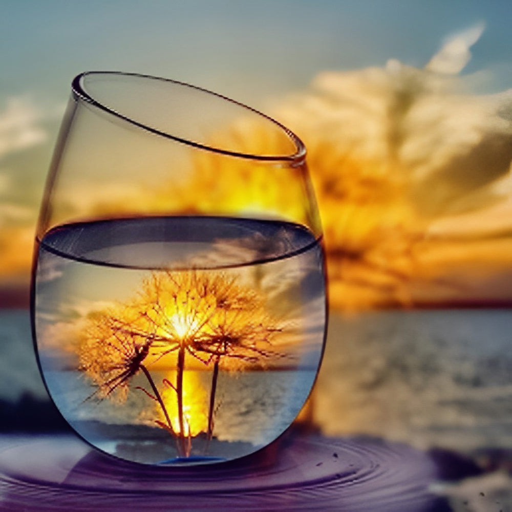 Dandelions in a Glass Diamond Painting