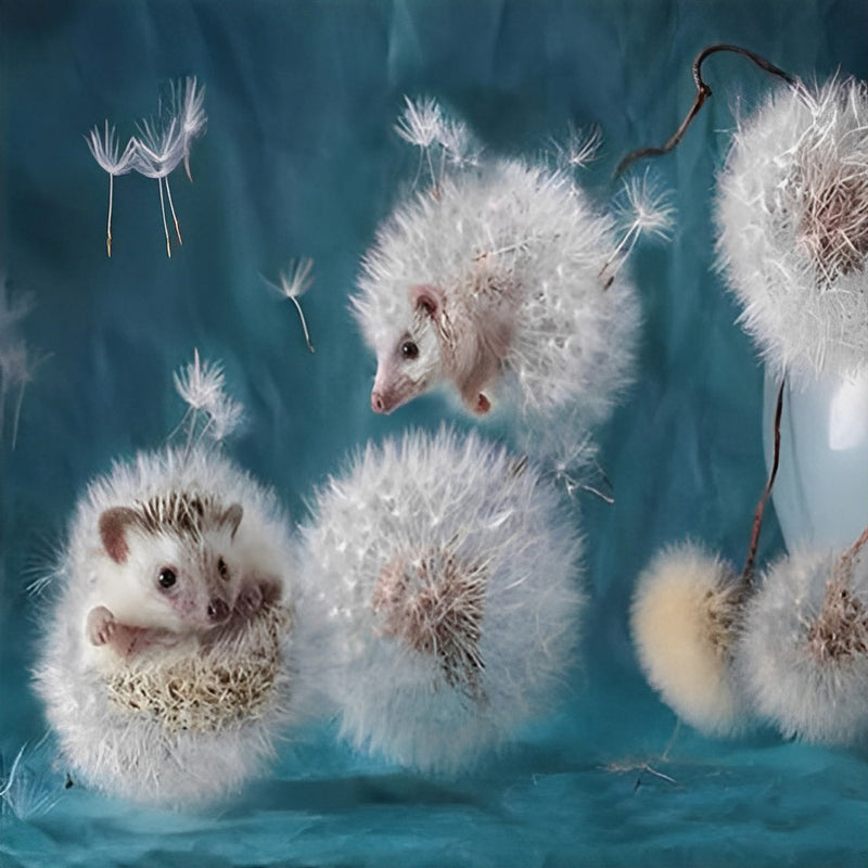 Dandelions and Hedgehogs Plant Diamond Painting