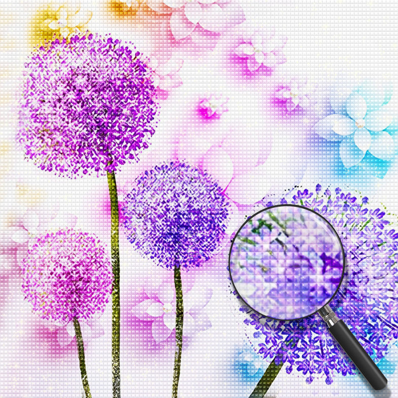 Purple and Pink Dandelions 5D DIY Diamond Painting Kits