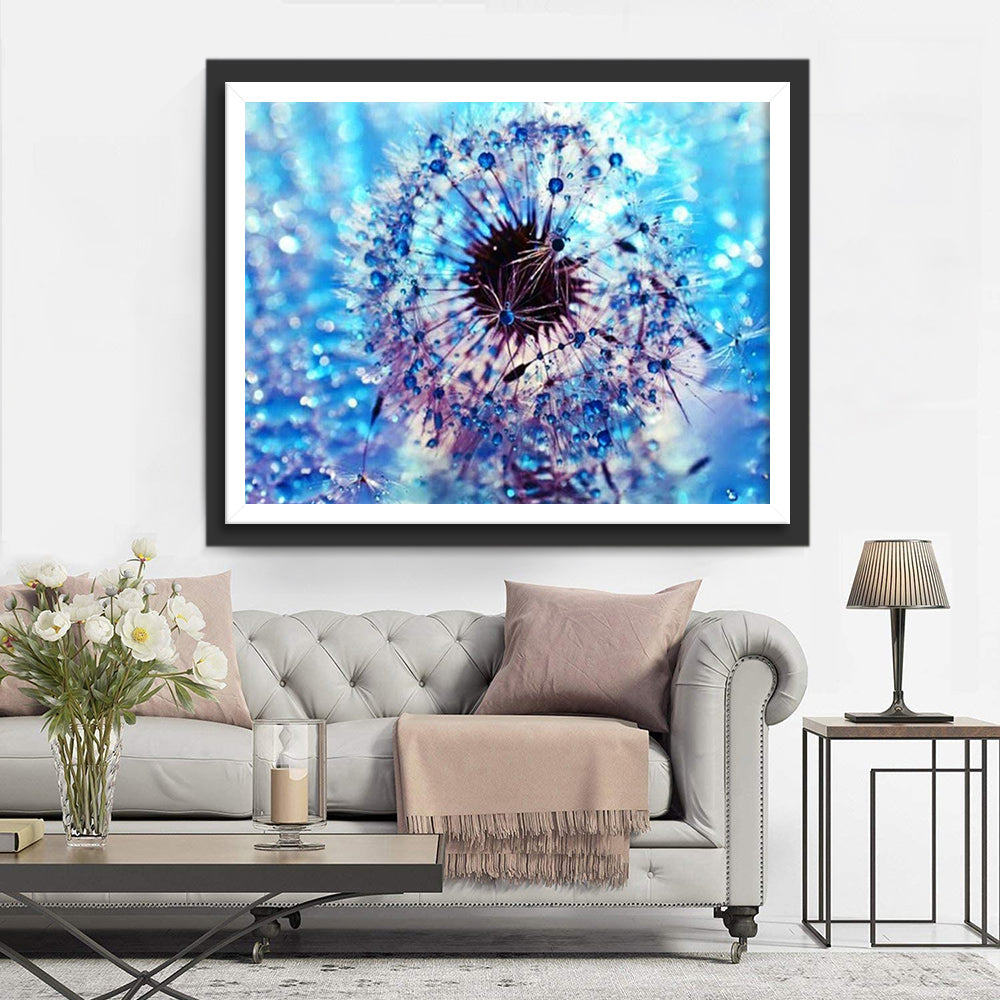 Blue Dew Dandelion Diamond Painting