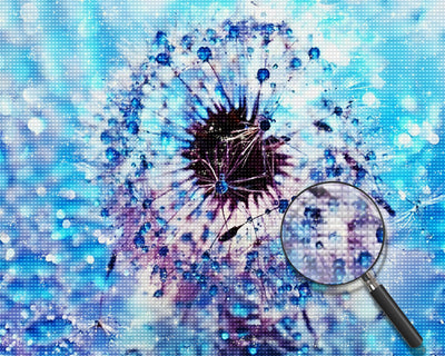 Blue Dew Dandelion Diamond Painting