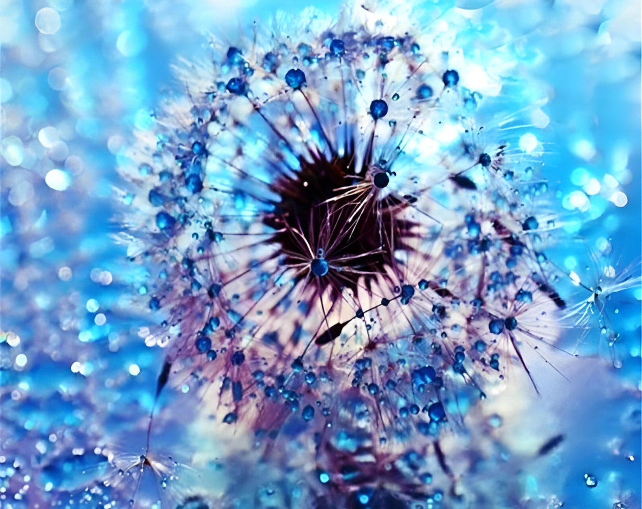 Blue Dew Dandelion Diamond Painting