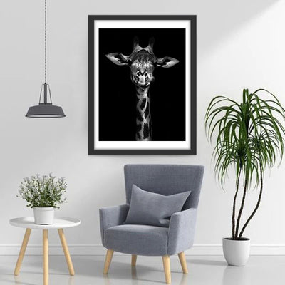 Black and White Giraffe Diamond Painting