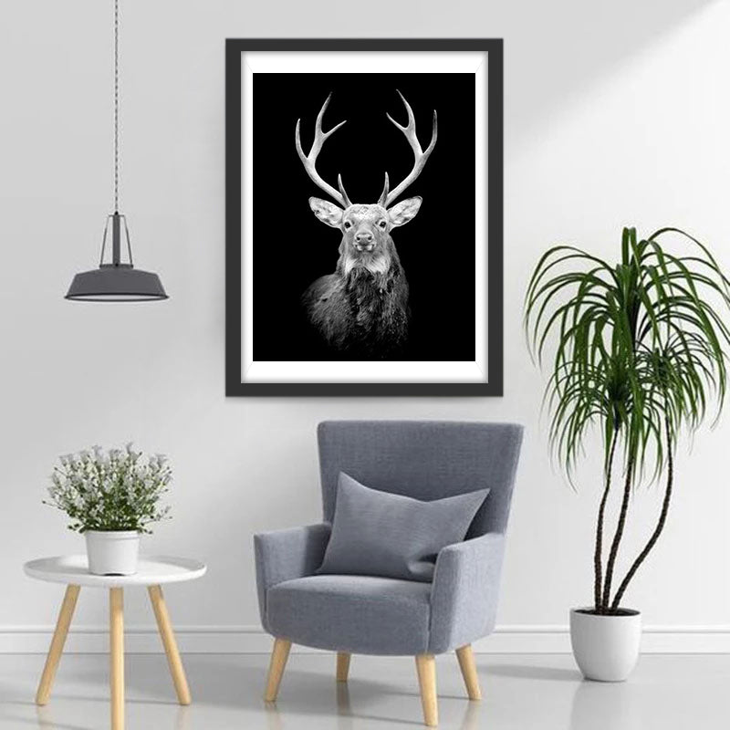 Huge White and Black Deer Diamond Painting