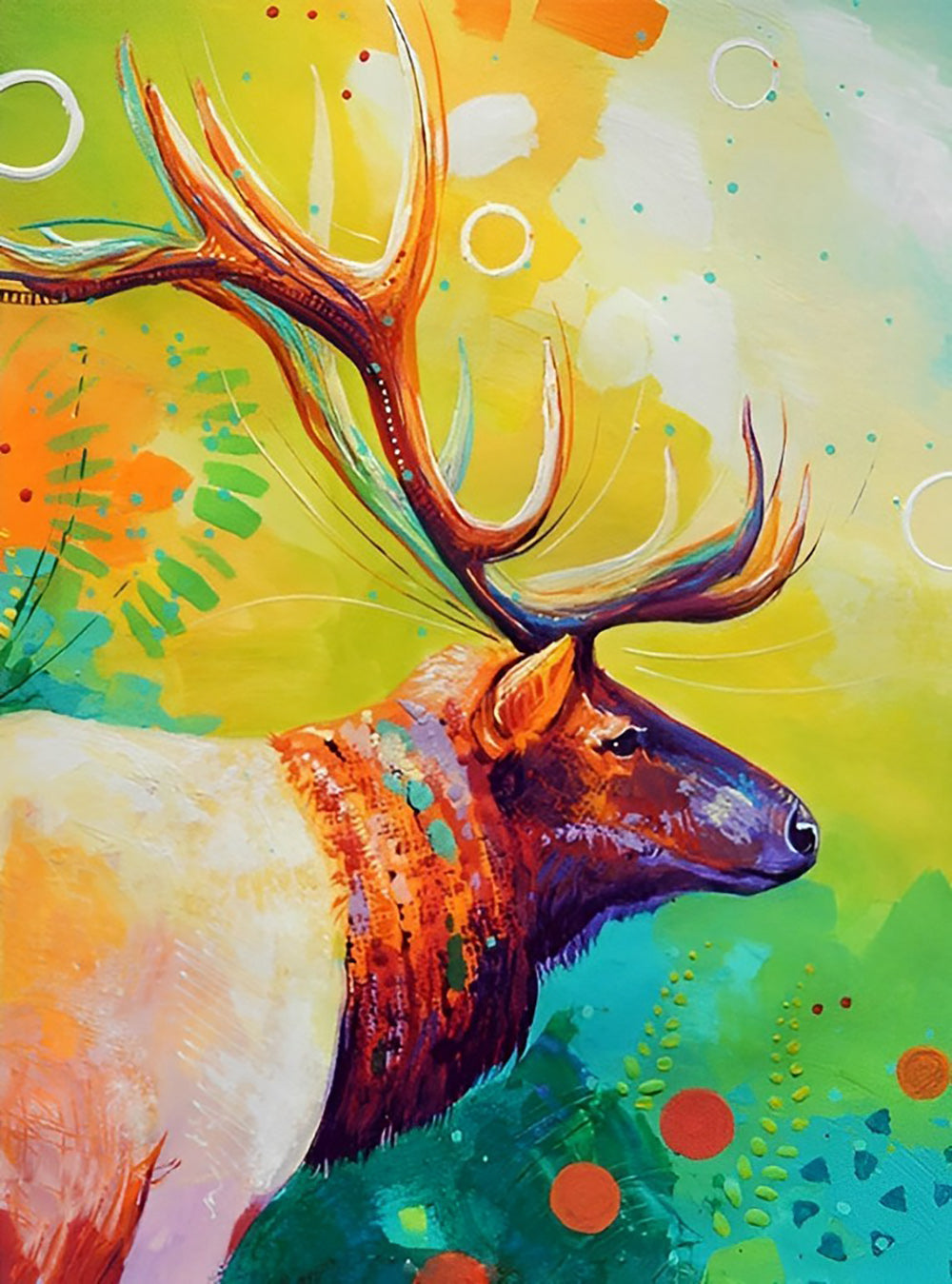 Multicolored Reindeer Diamond Painting