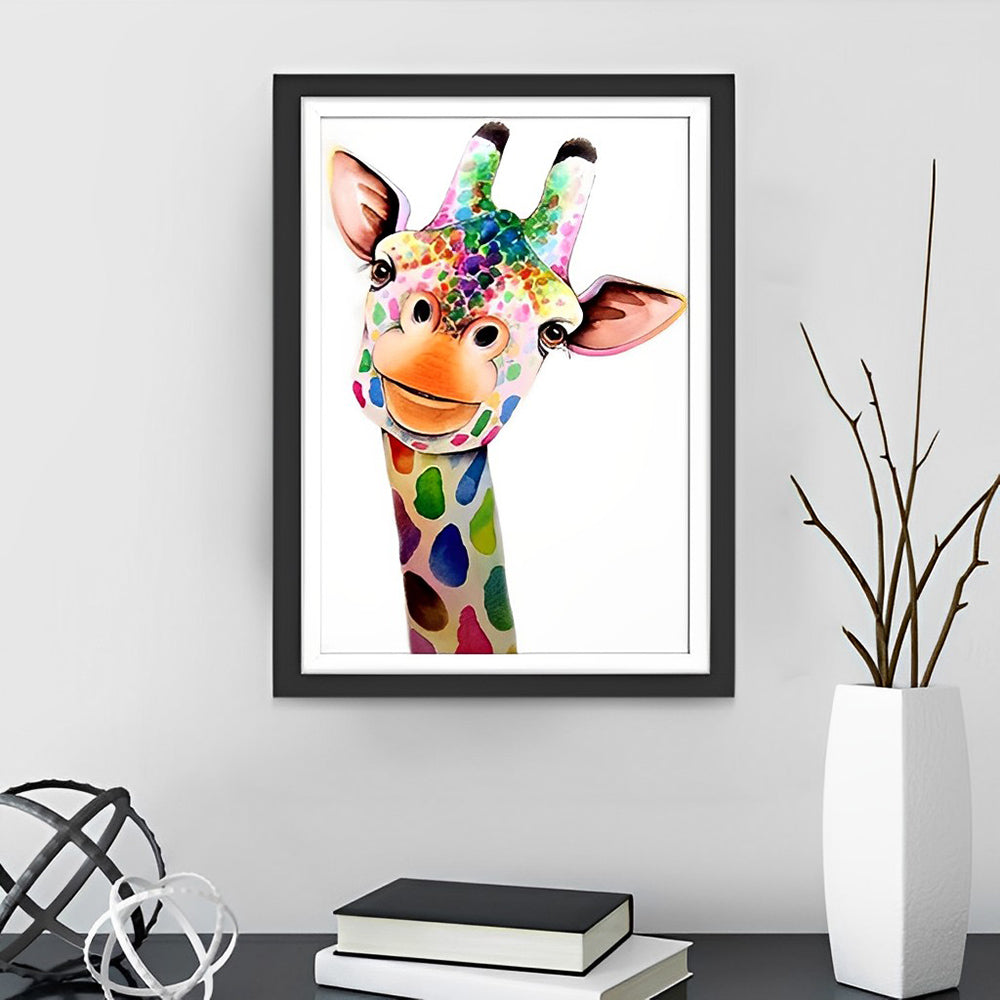 Giraffe in Multicolored Spots Diamond Painting