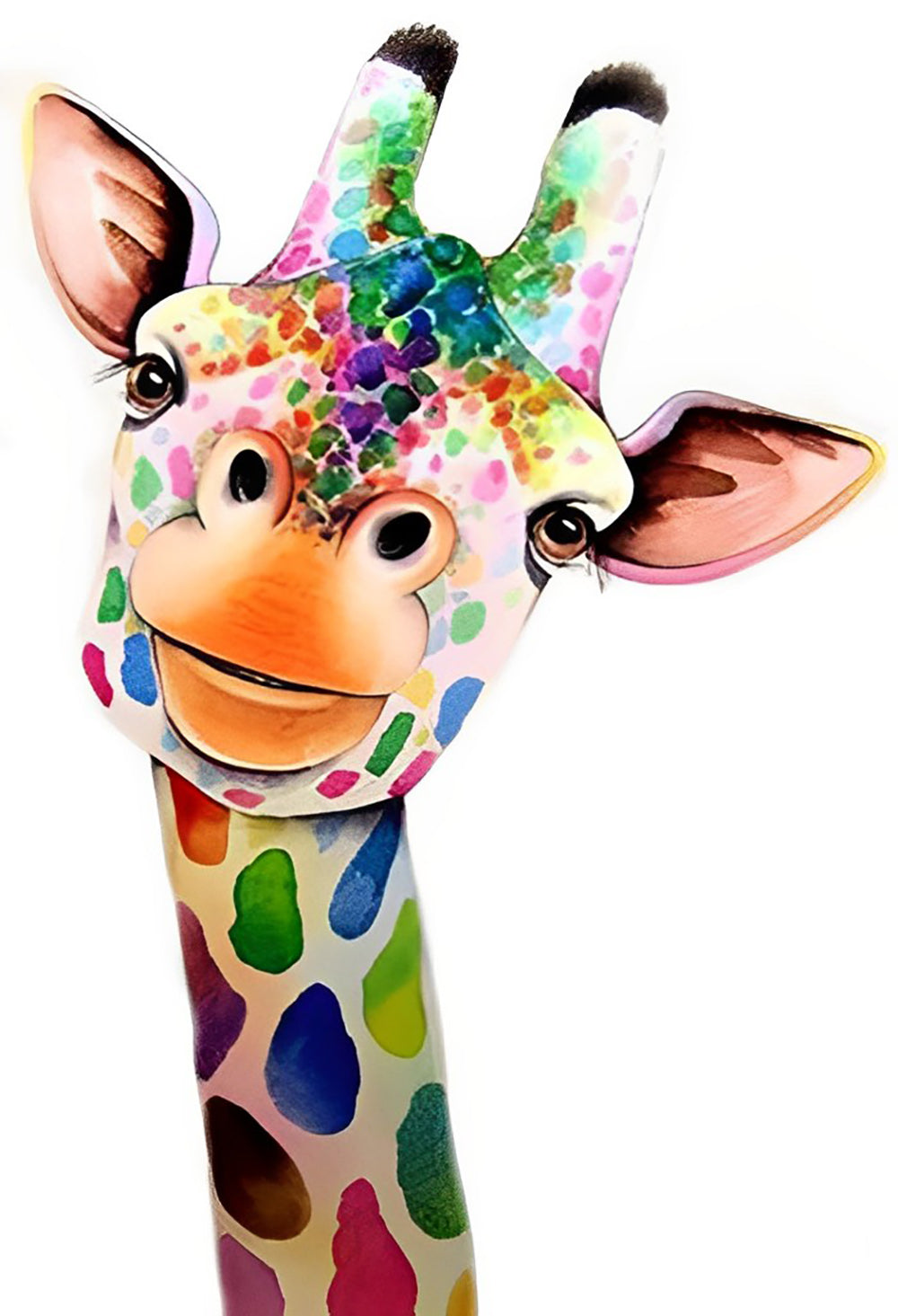 Giraffe in Multicolored Spots Diamond Painting
