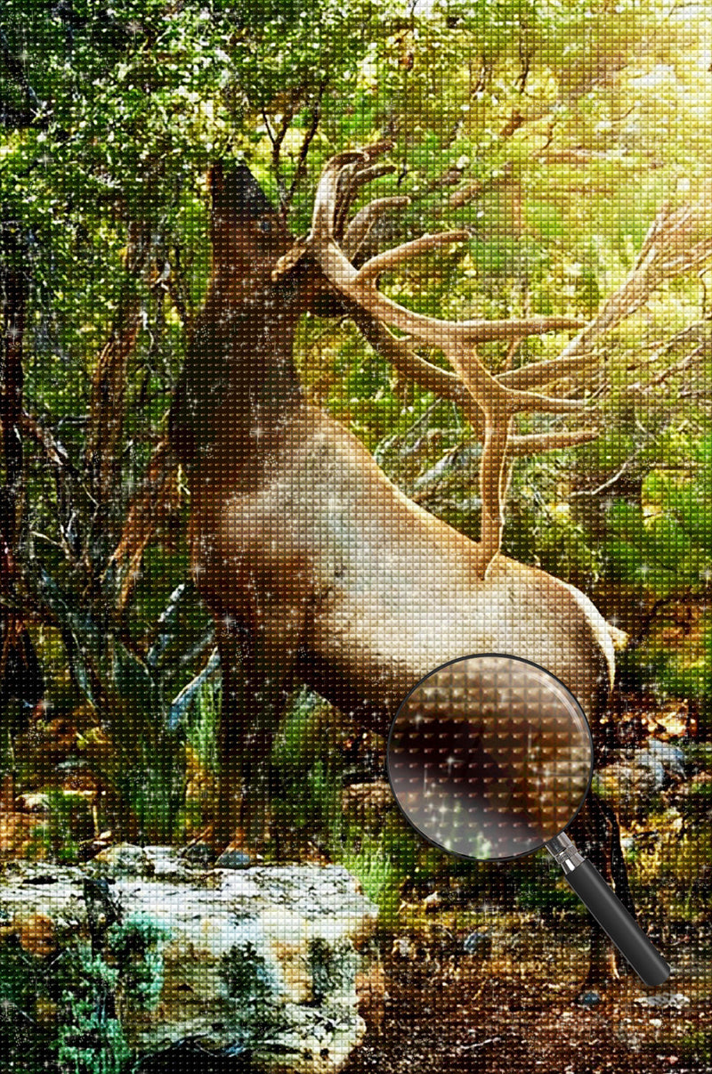 Moose Eating Leaves Diamond Painting