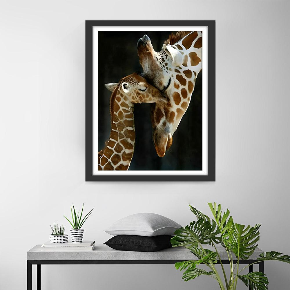 Mother Giraffe and Her Baby Intimate Diamond Painting