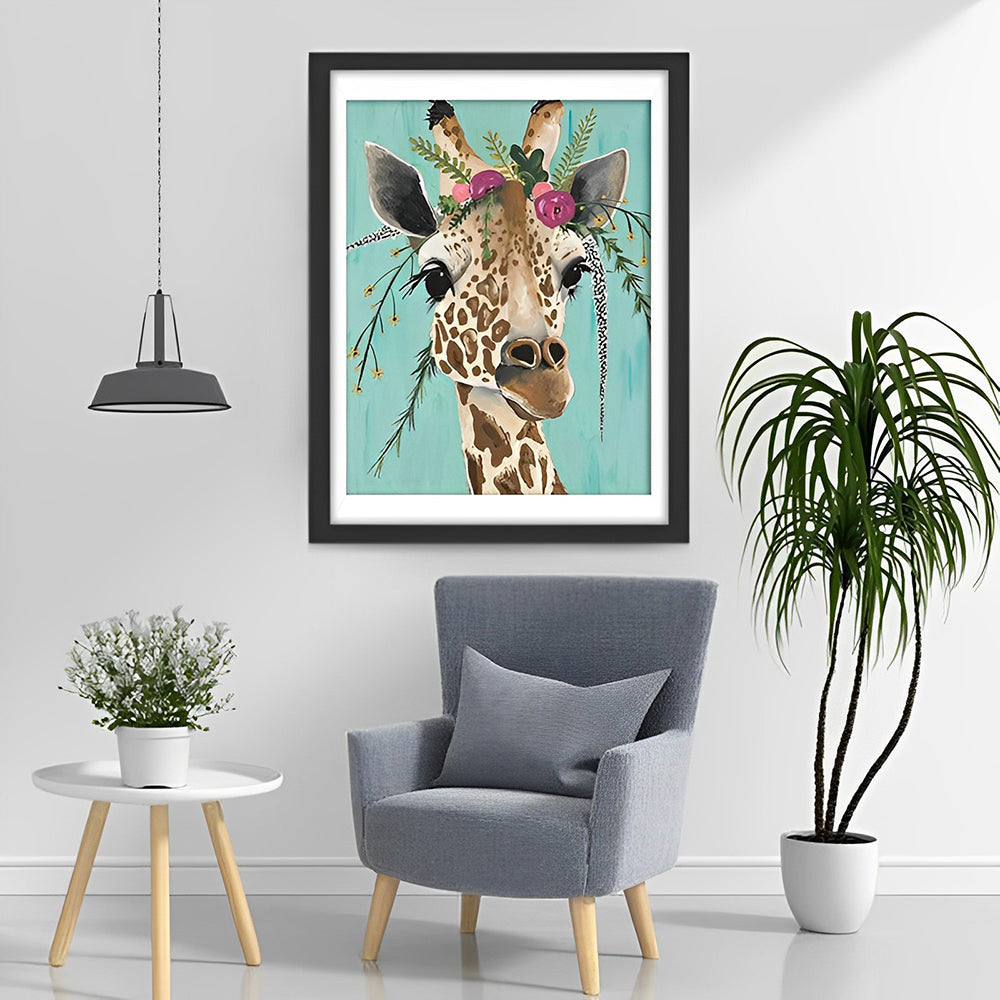 Giraffe with Crown Diamond Painting