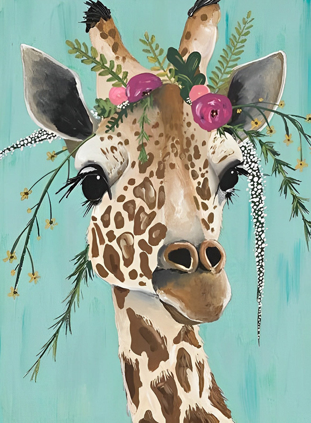 Giraffe with Crown Diamond Painting