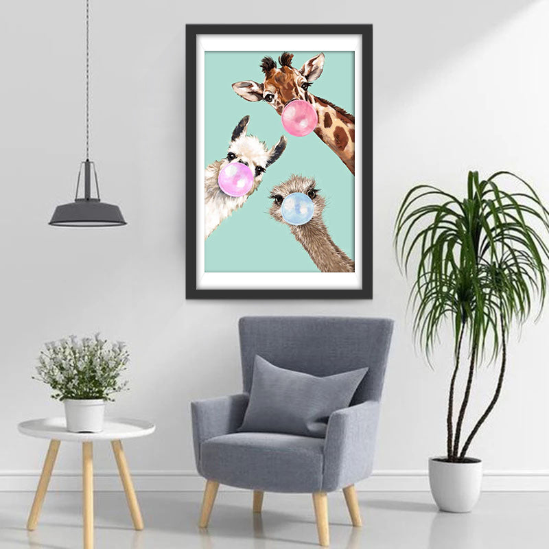 Giraffes with Balloons Diamond Painting