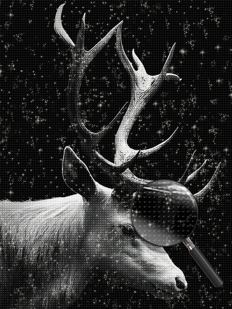 White and Black Reindeer 5D DIY Diamond Painting Kits