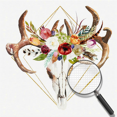 Deer Skeleton and Rose Crown 5D DIY Diamond Painting Kits