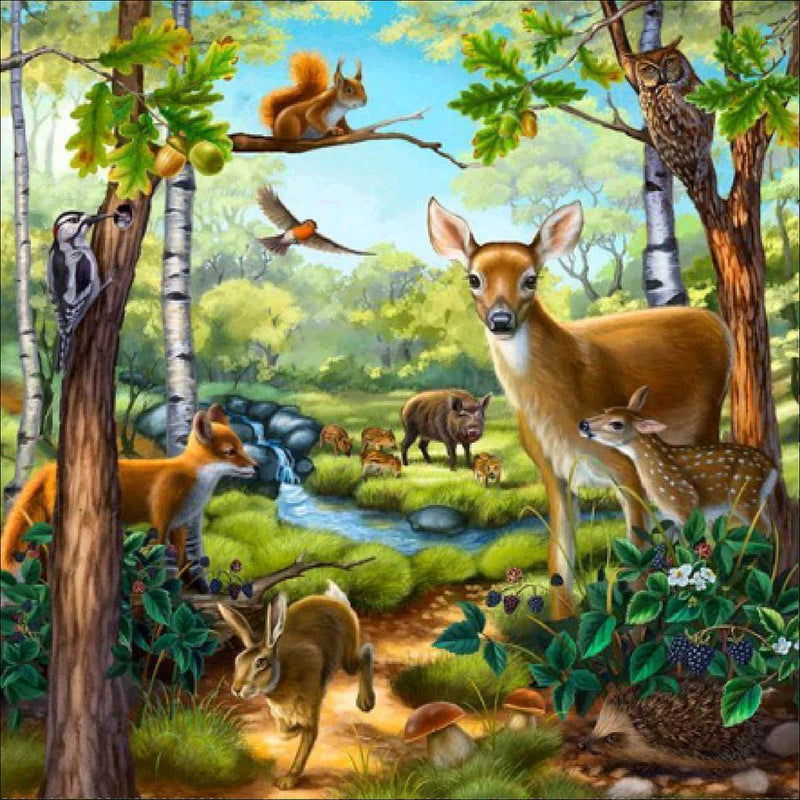 Deer and Other Animals in the Wood 5D DIY Diamond Painting Kits