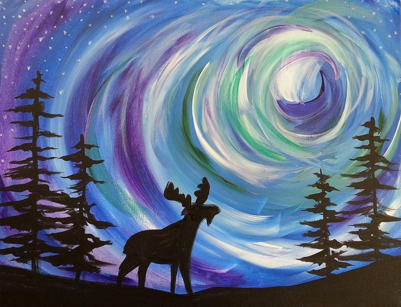 Reindeer and the Polar Dawn Diamond Painting