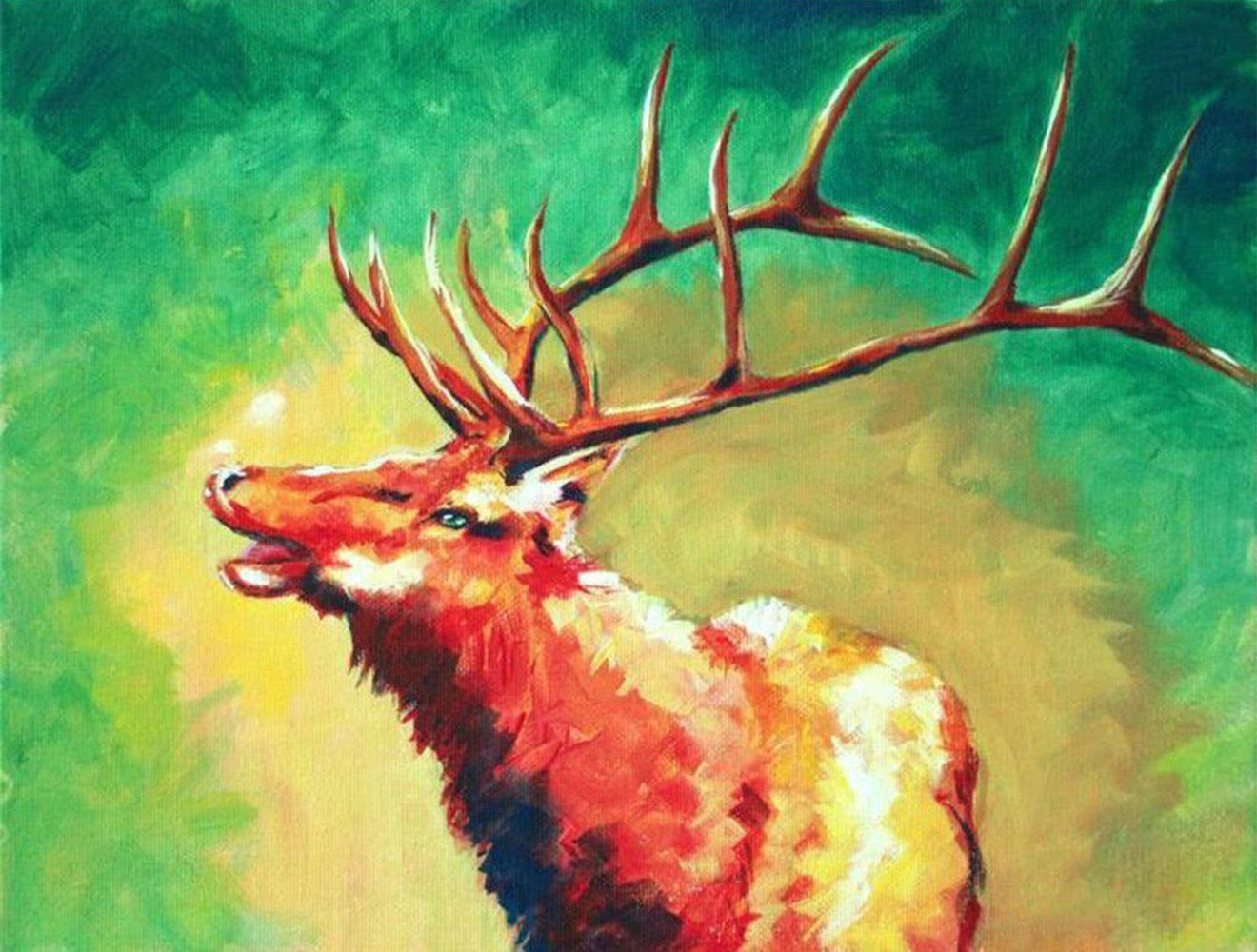 Red Deer Diamond Painting