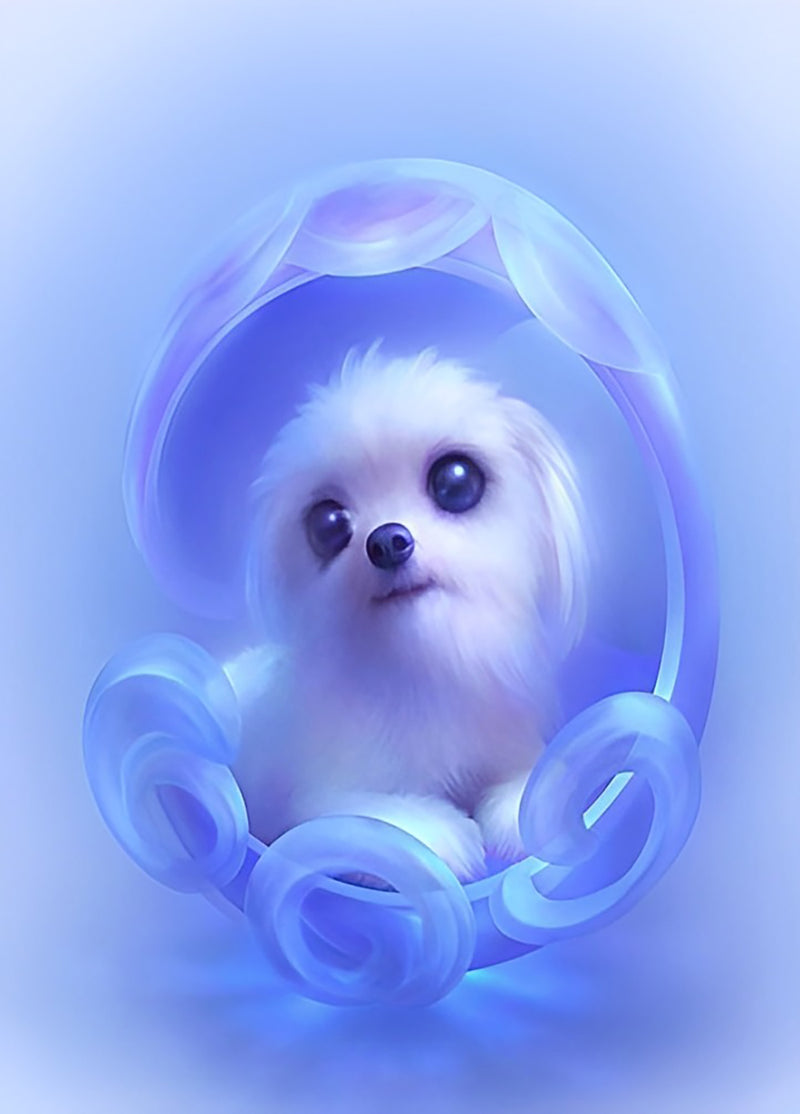 Fantastic Little White Dog Diamond Painting