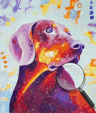 Red Dachshund Dog Diamond Painting