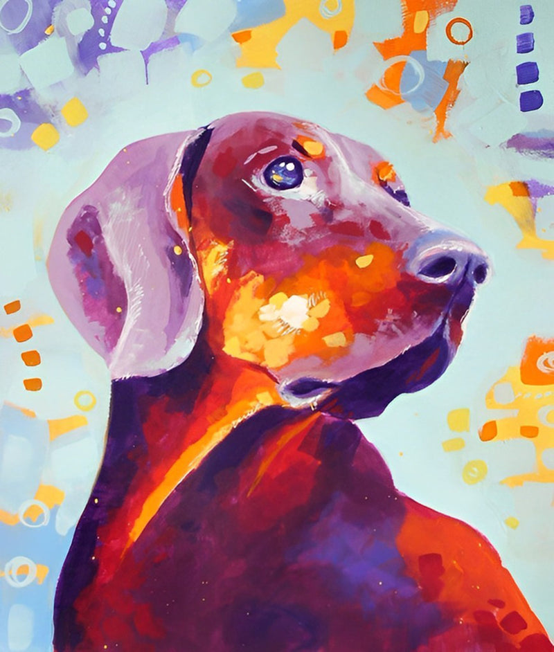 Red Dachshund Dog Diamond Painting