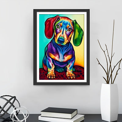 Colorful Dachshund Dog Diamond Painting