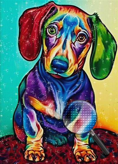 Colorful Dachshund Dog Diamond Painting