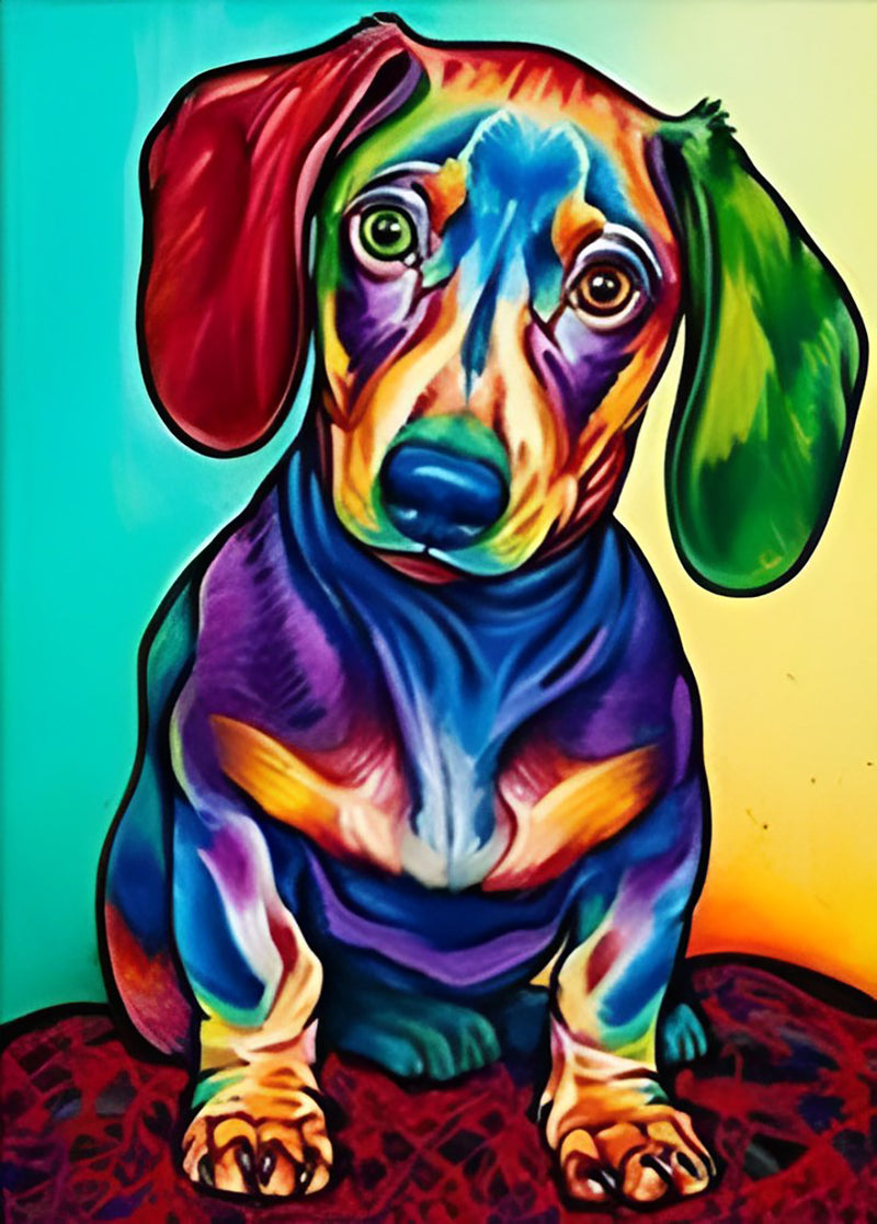 Colorful Dachshund Dog Diamond Painting