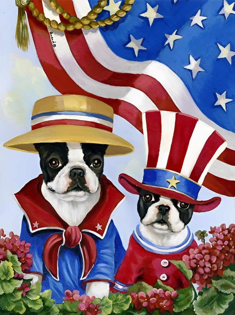 Bulldog Dogs in the United States Diamond Painting