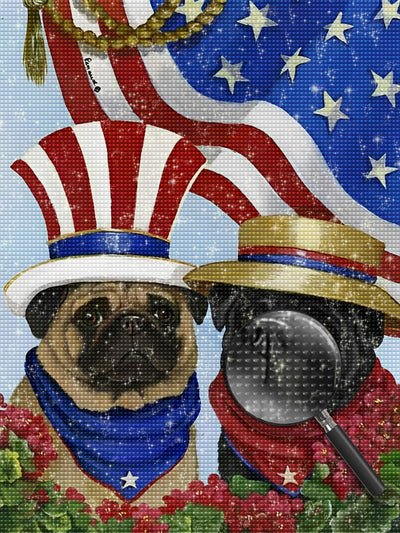 Pug Dog in the United States Diamond Painting