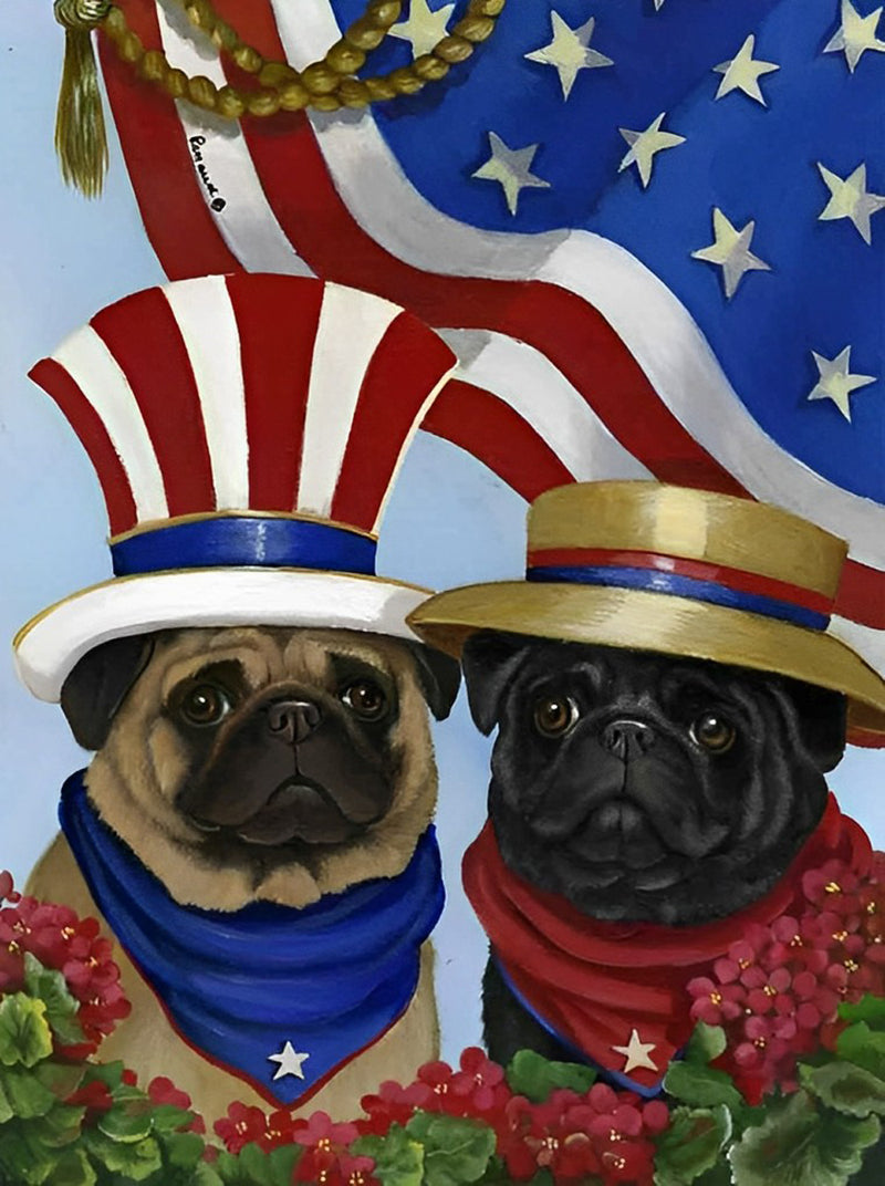 Pug Dog in the United States Diamond Painting