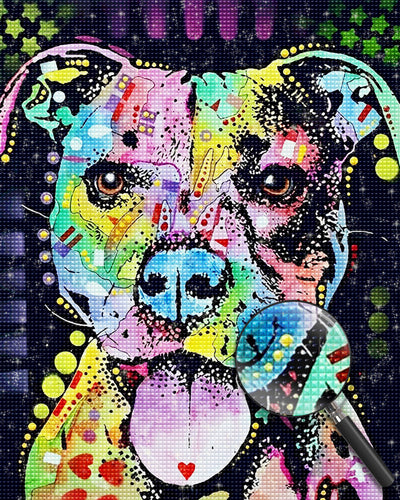Multicolored Dog Sticking Out Its Tongue 5D DIY Diamond Painting Kits
