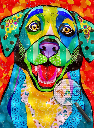 Multicolored Mischievous Dog Diamond Painting