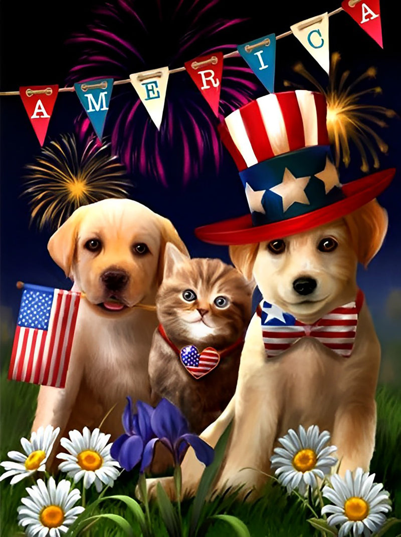 Dogs and Cats in the United States Diamond Painting