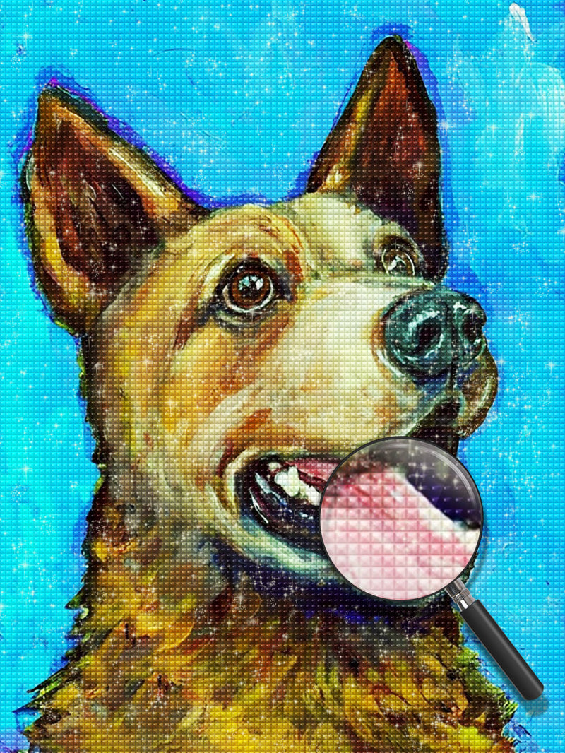 Orange Dog Sticking Out Tongue Diamond Painting