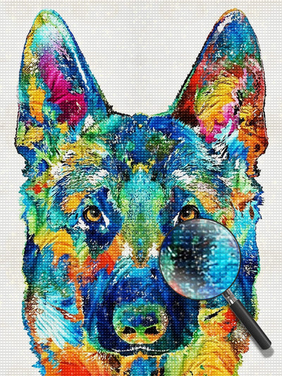 Colorful German Shepherd Dog Diamond Painting