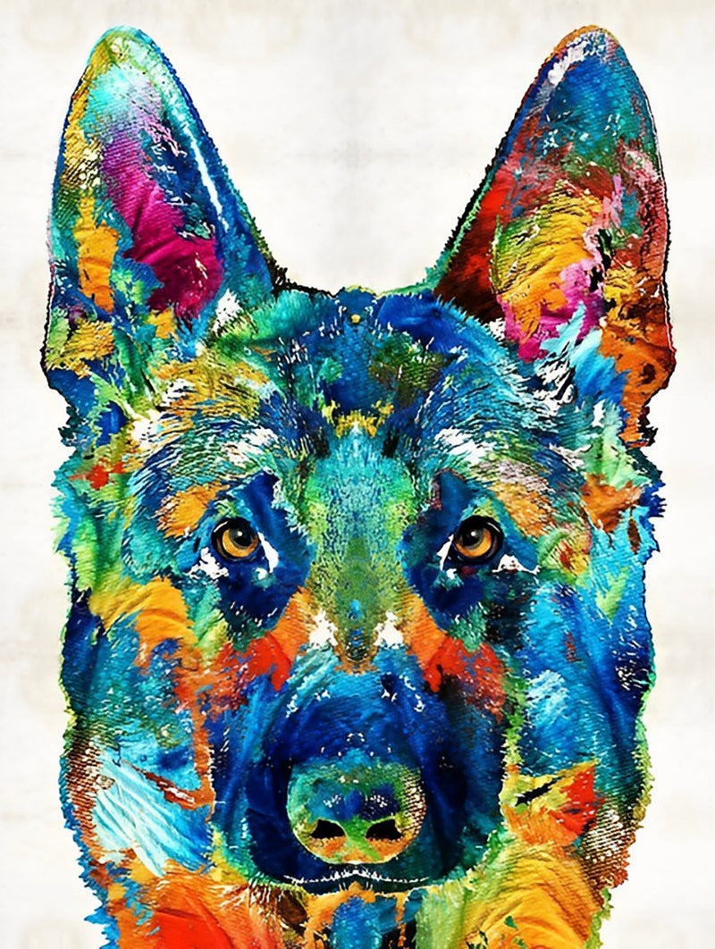 Colorful German Shepherd Dog Diamond Painting