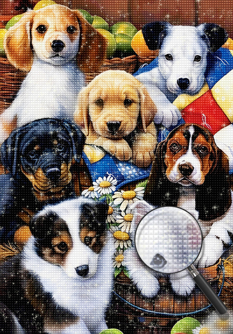 Seven Little Dogs 5D DIY Diamond Painting Kits