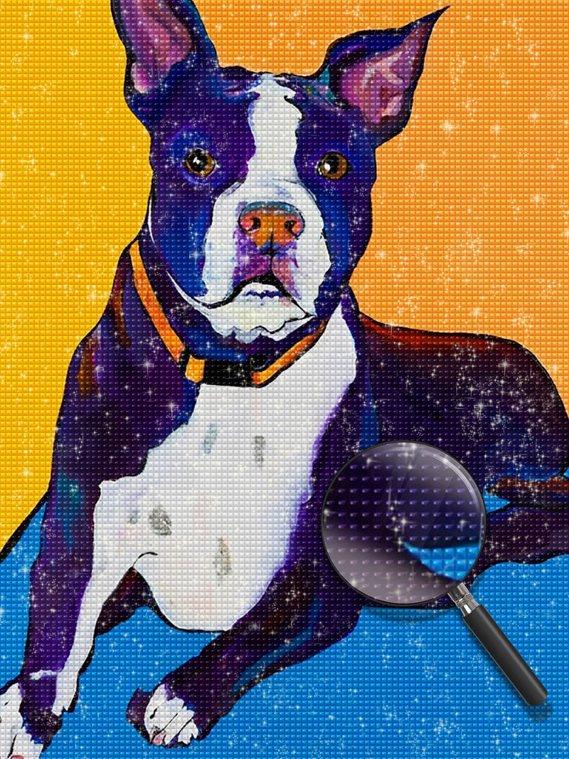 Robust Dog White & Black Diamond Painting