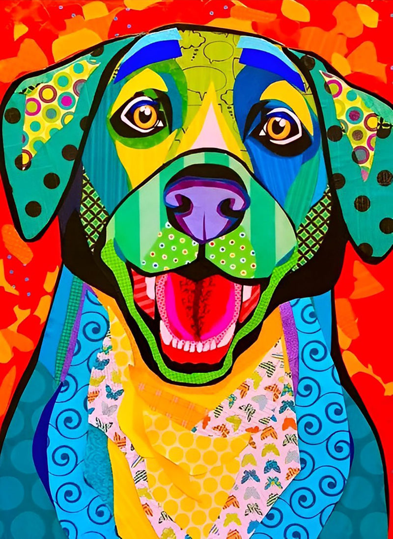 Multicolored Mischievous Dog Diamond Painting