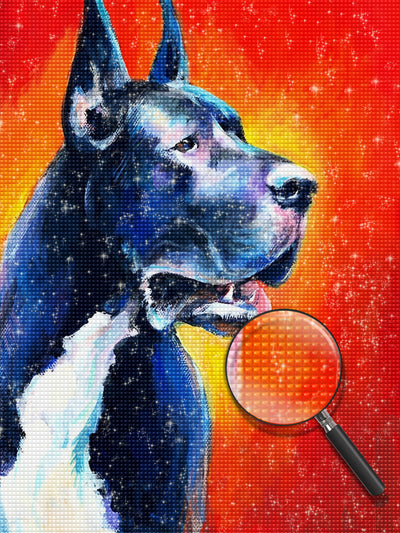 Dog Fool White and Black Diamond Painting