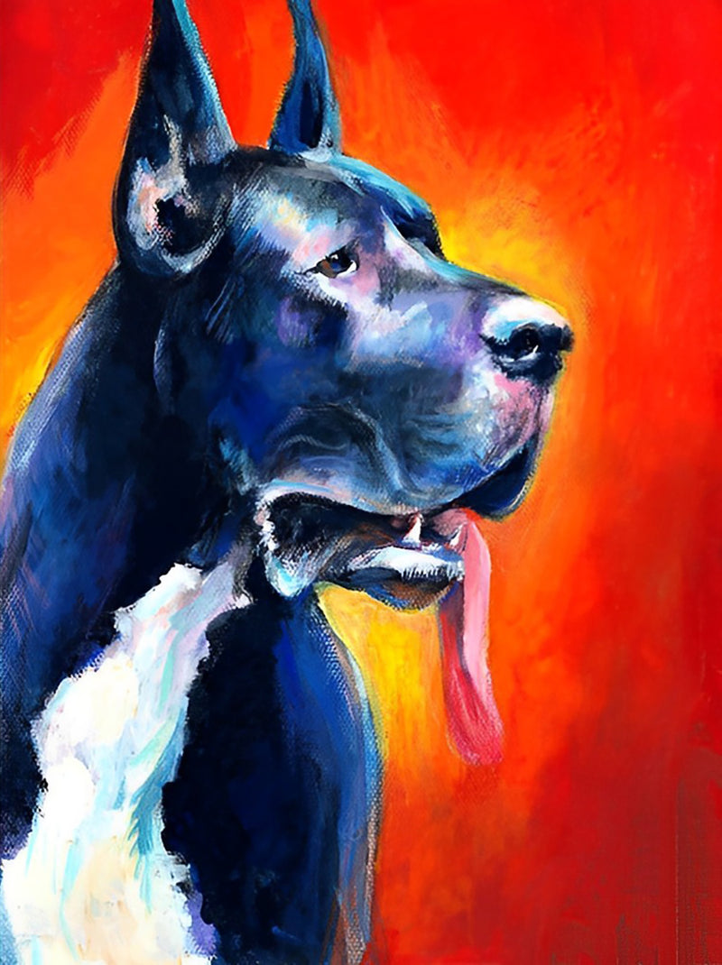 Dog Fool White and Black Diamond Painting