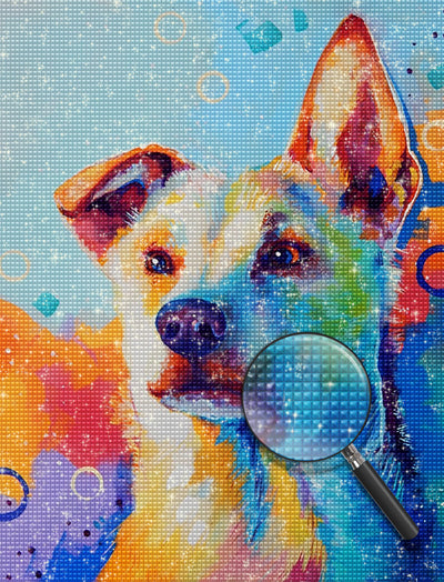 Dog with Vertical Left Ear Diamond Painting