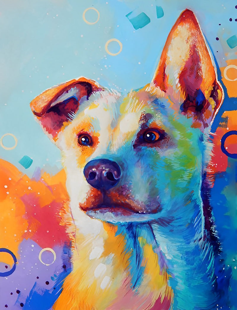 Dog with Vertical Left Ear Diamond Painting