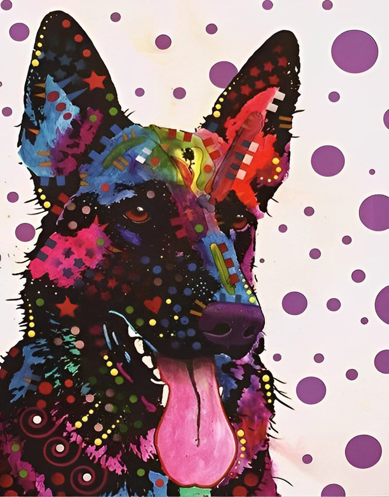 German shepherd with dark spots Diamond Painting