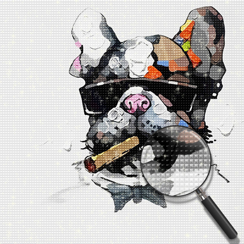 Bulldog Dog Smoking Diamond Painting