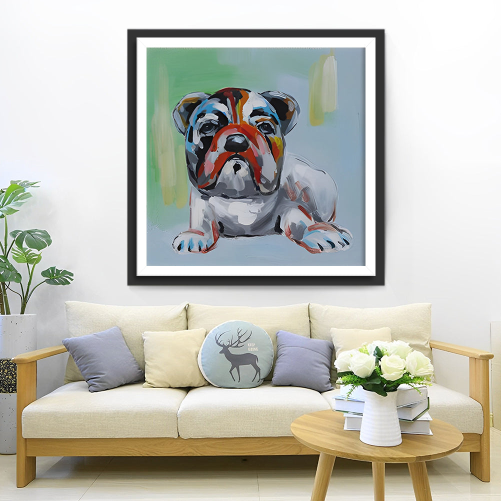 Bulldog Dog with a Special Facial Diamond Painting
